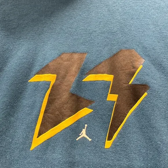 Air Jordan Hoodie Flight MVP #23 Blue Pullover Michael Jordan Mens XXL Nike - Picture 2 of 10
